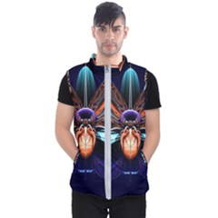 Fractal Flower Men s Puffer Vest by Sparkle