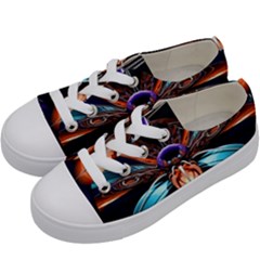 Fractal Flower Kids  Low Top Canvas Sneakers by Sparkle