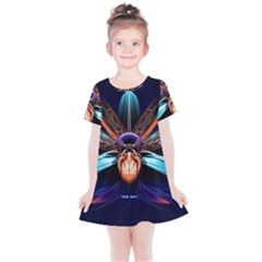 Fractal Flower Kids  Simple Cotton Dress by Sparkle