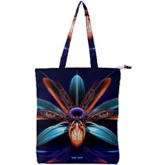 Fractal Flower Double Zip Up Tote Bag by Sparkle