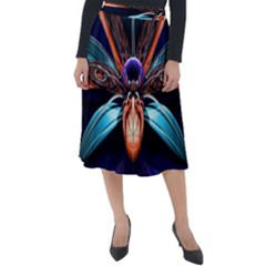 Fractal Flower Classic Velour Midi Skirt  by Sparkle