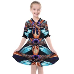 Fractal Flower Kids  All Frills Chiffon Dress by Sparkle