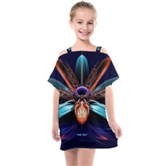 Fractal Flower Kids  One Piece Chiffon Dress by Sparkle