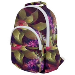 Fractal Flower Rounded Multi Pocket Backpack by Sparkle