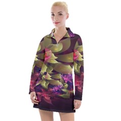 Fractal Flower Women s Long Sleeve Casual Dress by Sparkle