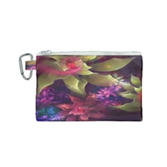 Fractal Flower Canvas Cosmetic Bag (small) by Sparkle