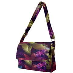 Fractal Flower Full Print Messenger Bag (s) by Sparkle