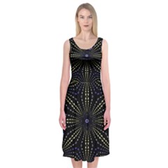 Fractal Mandale Midi Sleeveless Dress by Sparkle