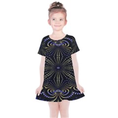 Fractal Mandale Kids  Simple Cotton Dress by Sparkle