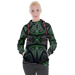 Fractal Illusion Women s Hooded Pullover by Sparkle