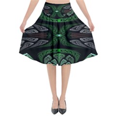 Fractal Illusion Flared Midi Skirt by Sparkle