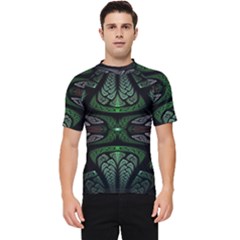 Fractal Illusion Men s Short Sleeve Rash Guard by Sparkle