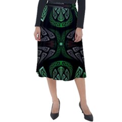 Fractal Illusion Classic Velour Midi Skirt  by Sparkle