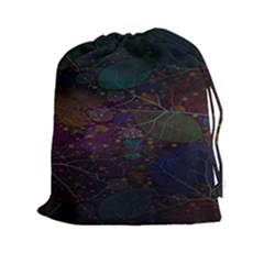 Fractal Leafs Drawstring Pouch (2xl) by Sparkle