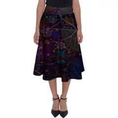 Fractal Leafs Perfect Length Midi Skirt by Sparkle