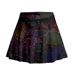 Fractal Leafs Mini Flare Skirt