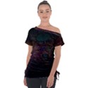 Fractal Leafs Off Shoulder Tie-Up Tee View1