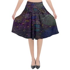 Fractal Leafs Flared Midi Skirt by Sparkle