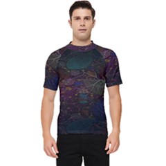 Fractal Leafs Men s Short Sleeve Rash Guard by Sparkle