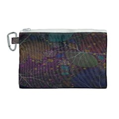 Fractal Leafs Canvas Cosmetic Bag (large) by Sparkle