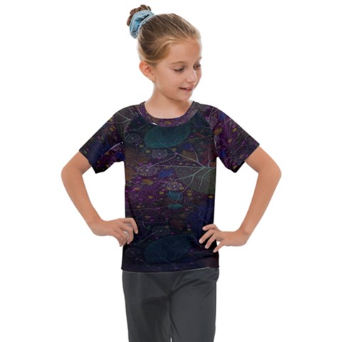 Fractal Leafs Kids  Mesh Piece Tee by Sparkle