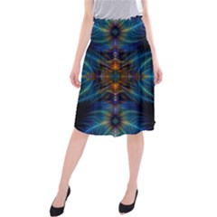 Fractal Flower Midi Beach Skirt by Sparkle