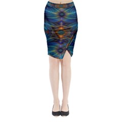 Fractal Flower Midi Wrap Pencil Skirt by Sparkle