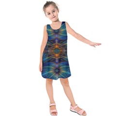 Fractal Flower Kids  Sleeveless Dress by Sparkle