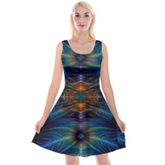 Fractal Flower Reversible Velvet Sleeveless Dress