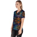 Fractal Flower Women s V-Neck Scrub Top View2