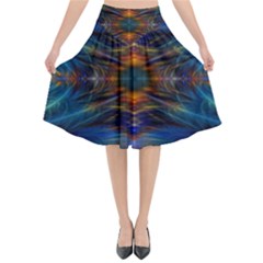 Fractal Flower Flared Midi Skirt by Sparkle