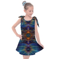 Fractal Flower Kids  Tie Up Tunic Dress by Sparkle