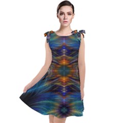 Fractal Flower Tie Up Tunic Dress by Sparkle