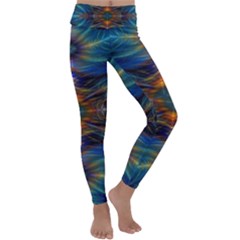 Fractal Flower Kids  Lightweight Velour Classic Yoga Leggings by Sparkle