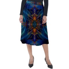 Fractal Flower Classic Velour Midi Skirt  by Sparkle