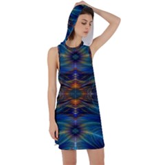 Fractal Flower Racer Back Hoodie Dress by Sparkle