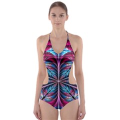 Fractal Flower Cut-out One Piece Swimsuit by Sparkle