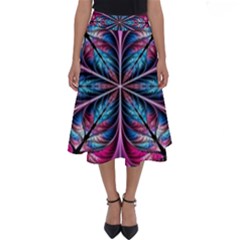 Fractal Flower Perfect Length Midi Skirt by Sparkle