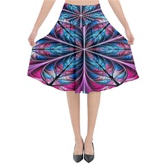 Fractal Flower Flared Midi Skirt by Sparkle