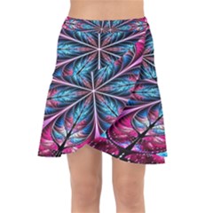 Fractal Flower Wrap Front Skirt by Sparkle