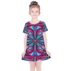 Fractal Flower Kids  Simple Cotton Dress by Sparkle