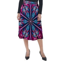 Fractal Flower Classic Velour Midi Skirt  by Sparkle