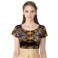 Fractal Flower Short Sleeve Crop Top by Sparkle