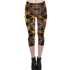 Fractal Flower Capri Leggings  by Sparkle