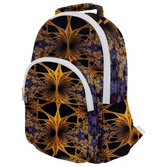 Fractal Flower Rounded Multi Pocket Backpack by Sparkle