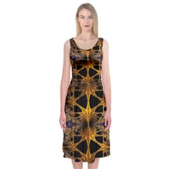 Fractal Flower Midi Sleeveless Dress by Sparkle