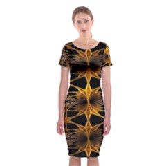 Fractal Flower Classic Short Sleeve Midi Dress by Sparkle