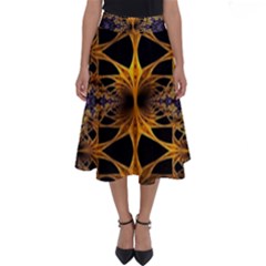 Fractal Flower Perfect Length Midi Skirt by Sparkle