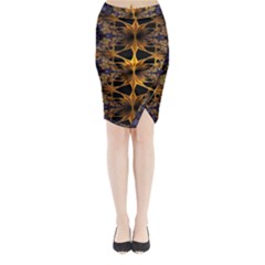 Fractal Flower Midi Wrap Pencil Skirt by Sparkle