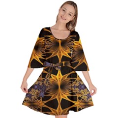 Fractal Flower Velour Kimono Dress by Sparkle